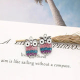 10Pcs Colorful Enamel Owl Charms for Necklaces Jewelry Making