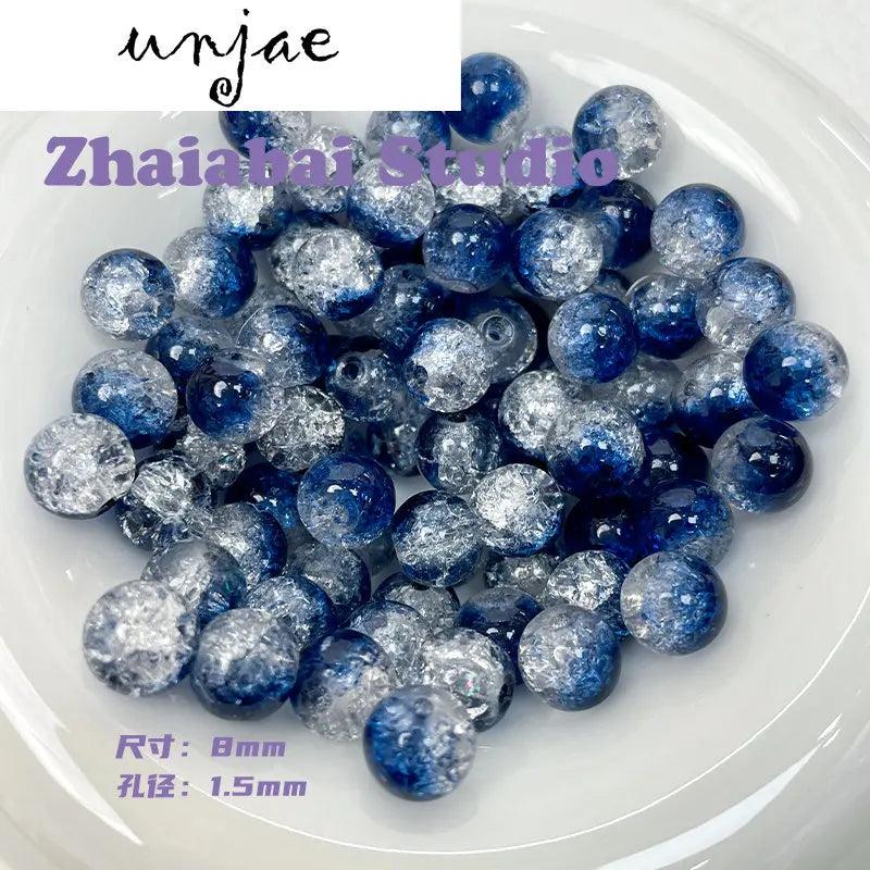 Ice Crack Glass Beads DIY Jewelry Making Material