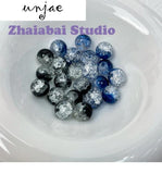 Ice Crack Glass Beads DIY Jewelry Making Material