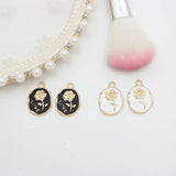 10pcs Enamel Glod Rose Charms Pendant DIY Necklaces Earrings Jewelry Making