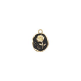 10pcs Enamel Glod Rose Charms Pendant DIY Necklaces Earrings Jewelry Making