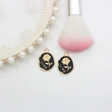10pcs Enamel Glod Rose Charms Pendant DIY Necklaces Earrings Jewelry Making