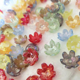 100 Acrylic Flower Bead Caps 6.5x14mm DIY Jewelry Making