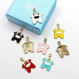 10Pcs Baby Clothes Enamel Charms Beads DIY Earrings Bracelet Set