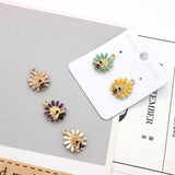 10Pcs Lovely Bee Flower Enamel Charms DIY Earrings Jewelry Making