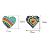 10Pcs Rainbow Heart Charms Enamel Pendant DIY Jewelry Making Supplies