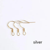 50pcs Silver Plated Earring Hooks Jewelry Finding Accessories