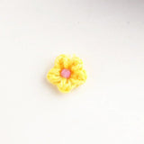 Colorful Flower Brooch & Earrings Set Plush Yarn Accessories