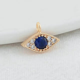 14K Brass Zircon Eye Charms Pendants Necklace Earrings Making