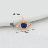 14K Brass Zircon Eye Charms Pendants Necklace Earrings Making