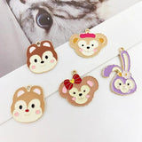 Alloy Oil Drop Animal Head Pendant Earrings Material