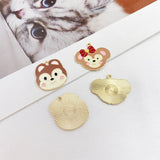 Alloy Oil Drop Animal Head Pendant Earrings Material