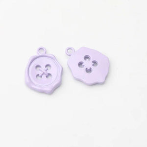 10Pcs Geometric Alloy Button Pendant Jewelry Making DIY Accessories