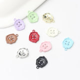 10Pcs Geometric Alloy Button Pendant Jewelry Making DIY Accessories