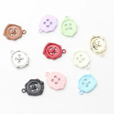 10Pcs Geometric Alloy Button Pendant Jewelry Making DIY Accessories