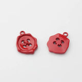 10Pcs Geometric Alloy Button Pendant Jewelry Making DIY Accessories