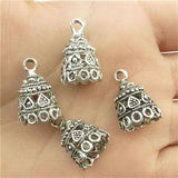 Vintage Silver Bell Shape Beads Cap Charms Pendant Accessories