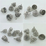 Vintage Silver Bell Shape Beads Cap Charms Pendant Accessories