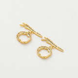 4 Sets Feather O Toggle Clasps 18K Silver Plated Brass for DIY Bracelet Necklace
