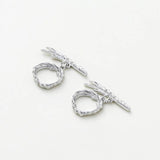 4 Sets Feather O Toggle Clasps 18K Silver Plated Brass for DIY Bracelet Necklace