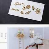 Alloy Geometric Leaves Earrings Pendant Necklace Making Supplies 6pcs