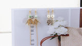 Alloy Geometric Leaves Earrings Pendant Necklace Making Supplies 6pcs