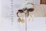 Alloy Geometric Leaves Earrings Pendant Necklace Making Supplies 6pcs