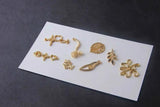 Alloy Geometric Leaves Earrings Pendant Necklace Making Supplies 6pcs