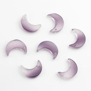 50Pcs Moon Shape Crystal Glass Pendant for Jewelry Making