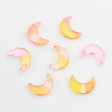 50Pcs Moon Shape Crystal Glass Pendant for Jewelry Making
