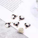 Cartoon Girl Face Wire Pendant Eardrop Charms DIY Finding 6pcs