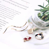 Cartoon Girl Face Wire Pendant Eardrop Charms DIY Finding 6pcs