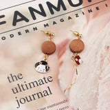 Cartoon Girl Face Wire Pendant Eardrop Charms DIY Finding 6pcs