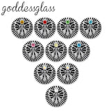 10pcs Rhinestones Cross Wings Pattern Snap Buttons for 12mm Snap Bracelet
