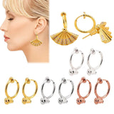 10PCS 13*17mm Metal Copper Ear Clip Earrings Setting