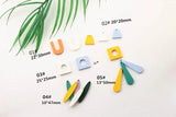 Geometric Wooden Pendant Eardrop Charms Diy Jewelry 6pcs