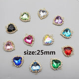 5pc 25mm Peach Heart Artificial Jewelry Accessories Decorative Clothing Bow