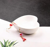 Enamel Alloy Red Coral Eardrop Charms Jewelry Components 6pcs