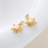 2Pcs/Lot Star Charms Pendants 18K Plated Brass for DIY Necklace