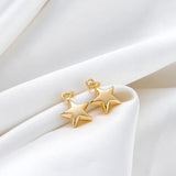 2Pcs/Lot Star Charms Pendants 18K Plated Brass for DIY Necklace