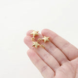 2Pcs/Lot Star Charms Pendants 18K Plated Brass for DIY Necklace