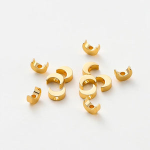 20Pcs 14K/18K Silver Plated Brass 5x7mm Spacer Moon Beads DIY Jewelry Making