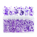 6 pcs Purple Flower Glitter UV Resin Molds DIY Craft