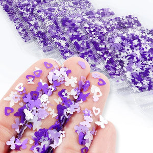 6 pcs Purple Flower Glitter UV Resin Molds DIY Craft