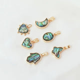 18K Copper Clad Shell Butterfly Moon Peach Heart Pendant DIY Necklace