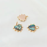 18K Copper Clad Shell Butterfly Moon Peach Heart Pendant DIY Necklace