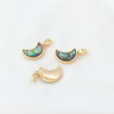 18K Copper Clad Shell Butterfly Moon Peach Heart Pendant DIY Necklace