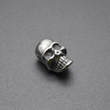 4pcs Stainless Steel 5.8mm Hole Skull Beads Double-Sided Spacer Charms