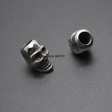 4pcs Stainless Steel 5.8mm Hole Skull Beads Double-Sided Spacer Charms