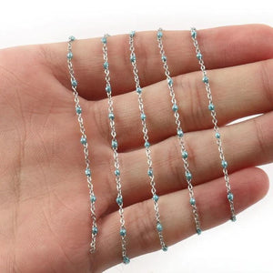 1 Meter Silver Plated Beads Chain Necklace Rosary Chains